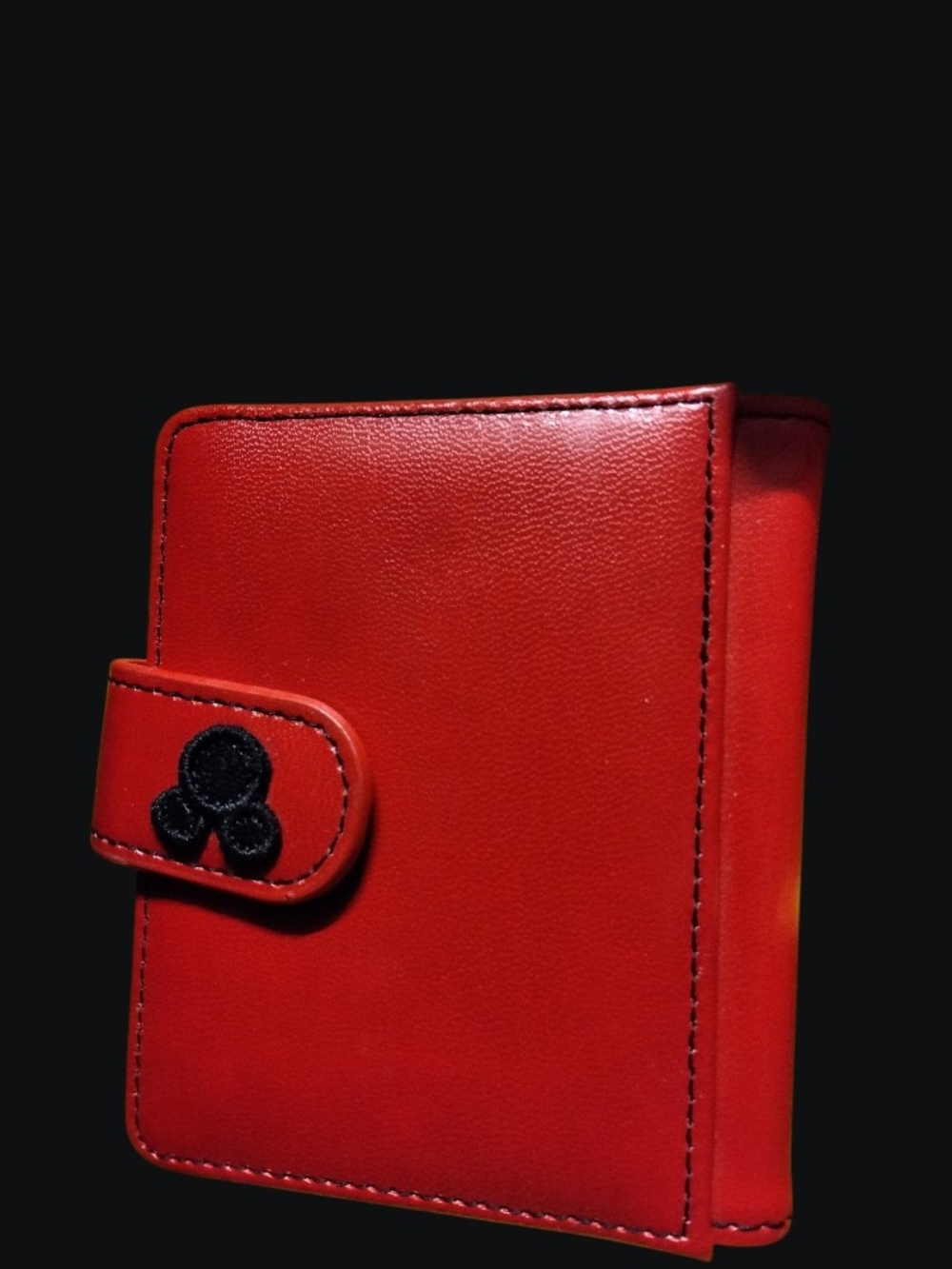 Creative Memories Red Leather Card Wallet with Snap Tab